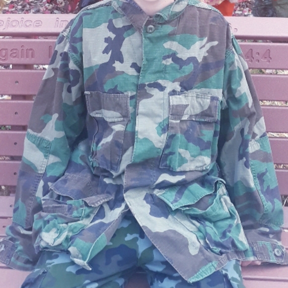 Vintage Army Camouflage Shirt Jacket Size Medium Regular 8415-01-184-1330 - Picture 12 of 12